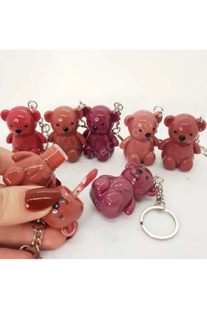Teddy Sevimli Lip Gloss Mat Ruj Anahtarlık