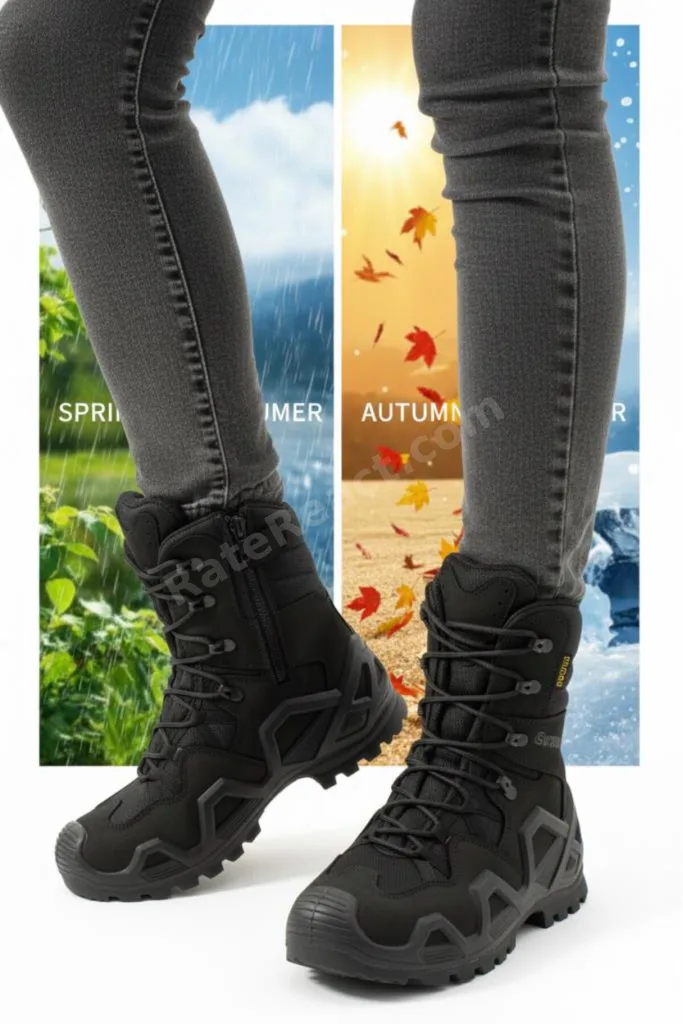 Fermuarlı Outdoor Kadın&Erkek Taktik Askeri Bot ve Postal 4 Mevsim SS602