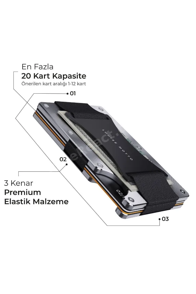 Cardx - Shine Strap - Yeni Nesil Minimalist Cüzdan, Kartlık - Rfid Blocking, Kadın & Erkek (GÜMÜŞ)