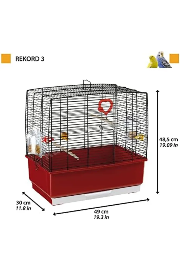 TTKTEKNOLOJİ REKORD 3 Siyah - Kanarya ve Küçük Egzotik Kuş Kafesi, 49,5 x 30 x y 47,5 cm TTKTEKNOLOJ