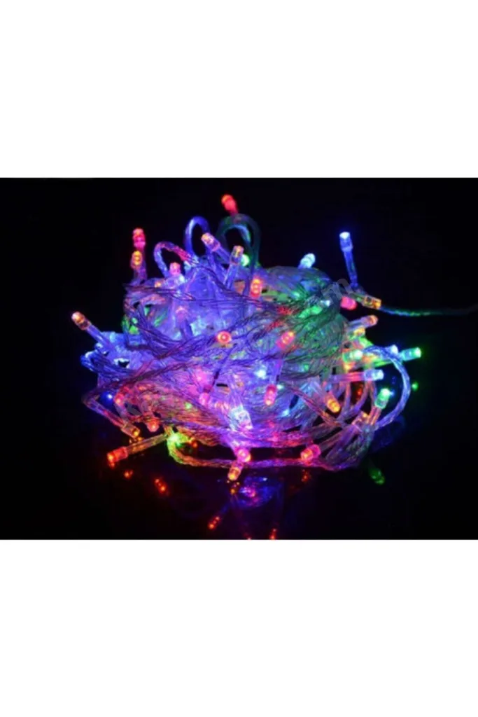 Yeni Yıl Karışık Renkli Led Işık 8 Fonksiyonlu 10 M 100 Ampül