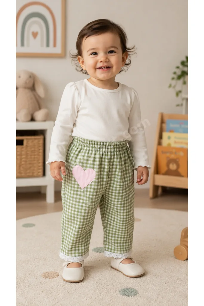 Kız Bebek Gingham Pantolon – 12-18 Ay