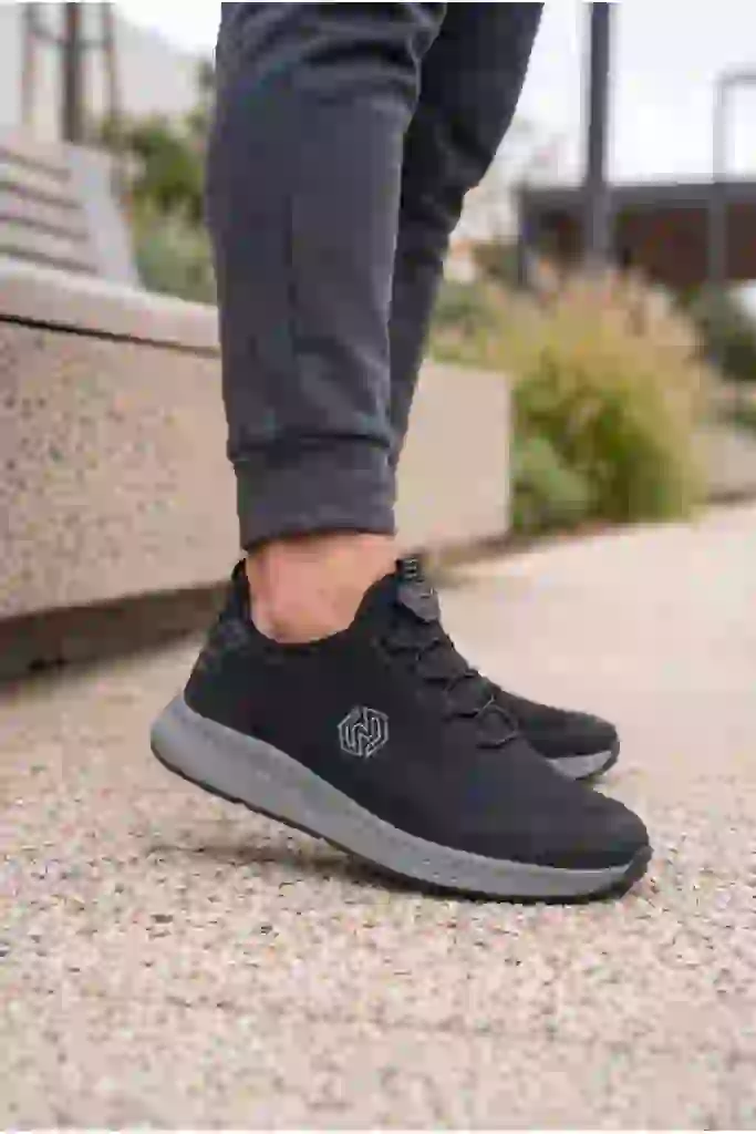 RF Ultra Hafif Rahat Taban Yürüyüş Koşu Bağcıksız Erkek Spor Ayakkabı Sneaker Siyah