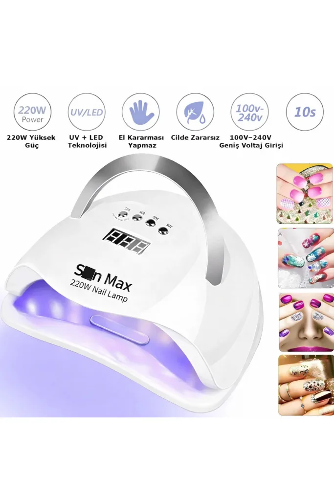 X Max Uv Led Tırnak Kurutucu 220 Watt 45 Led Protez Tırnak Kalıcı Oje Kurutma Makinası