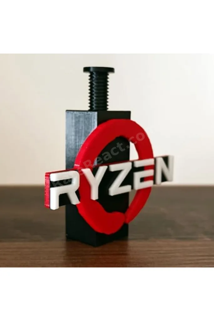 nht shop Ryzen Logolu Ayarlanabilir Ekran Kartı Tutucu - U Sarkma Önleyici Destek Aparatı (60mm - 10