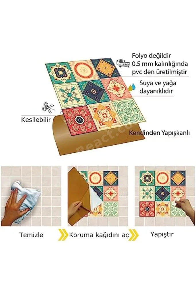 meala kozmetık store Tink Kendinden Yapışkanlı Fayans Kaplama, Fayans Çıkartması, Duvar Zemin Kaplam