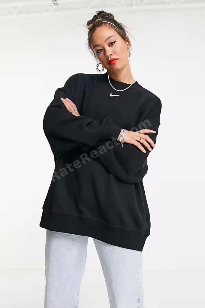 Sportswear Phoenix Fleece Oversize Kesim Siyah Kadın Sweatshirt