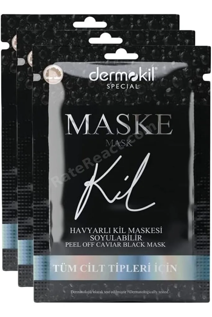 TTKTEKNOLOJİ Soyulabilir Havyarlı Siyah Kil Yüz Maskesi Tüm Cilt Tipleri İçin 15 ml x 3 Adet TTKTEKN