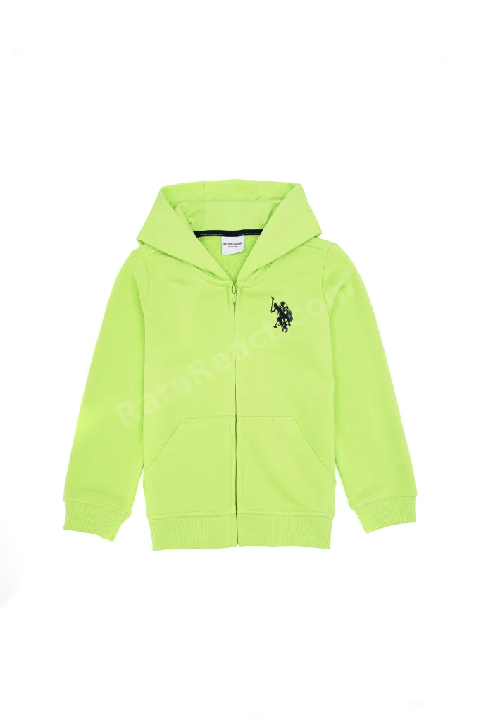 Erkek Çocuk Yeşil Fermuarlı Kapüşonlu Sweatshirt 50316706-VR020