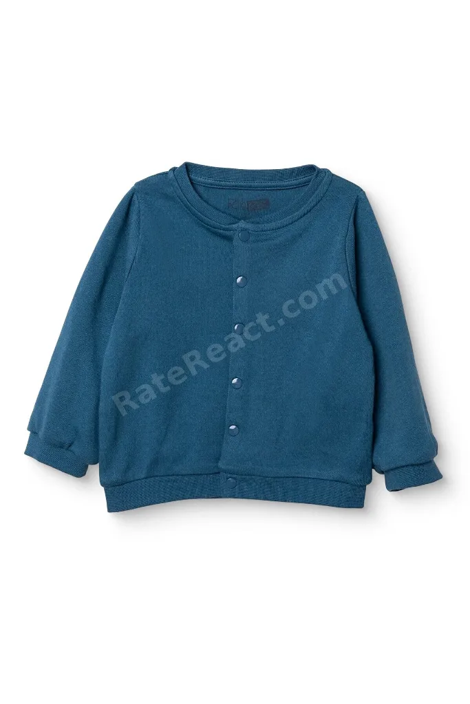 HelloBaby Erkek Bebek Basic Hırka Çıtçıtlı Bisiklet Yaka Uzun Kol