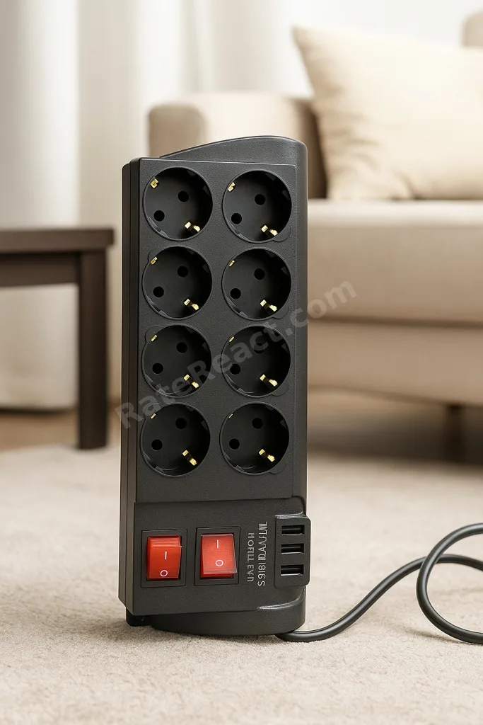 Termal Akım Korumalı Anahtarlı 8li Priz 2mt 8li 3xusb 16A 4000W