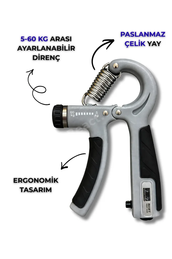 • El Yayı 5–60 KG Ayarlanabilir | Mekanik Sayaçlı Bilek Güçlendirici