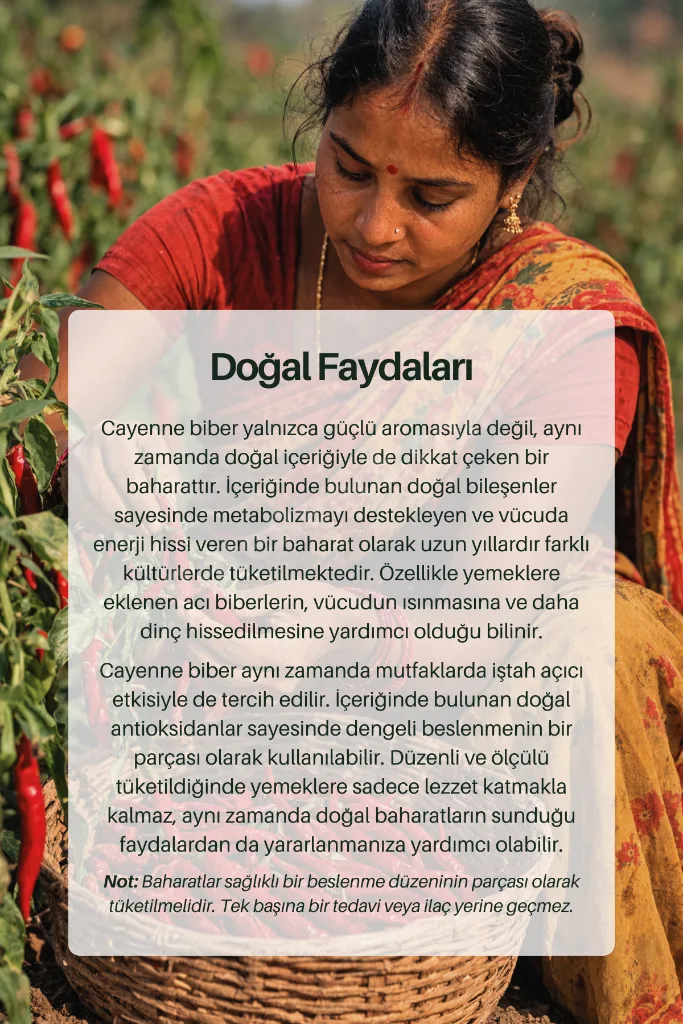 Cayenne Biber 500 gr (1. KALİTE) Capsicum Annuum / Cayenne Pepper