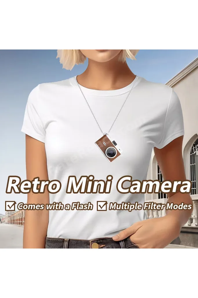 Retro Tarzı Dijital Kamera Yüksek Çözünürlüklü Mini Vlog Kamerası 1280x720 HD Ekranlı Aksiyon Kamera