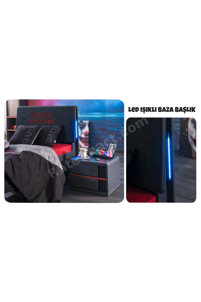 Arcade Genç Odası (2 Kapaklı Dolap (Lite) + 100*200 Karyola + Çalışma Masası)