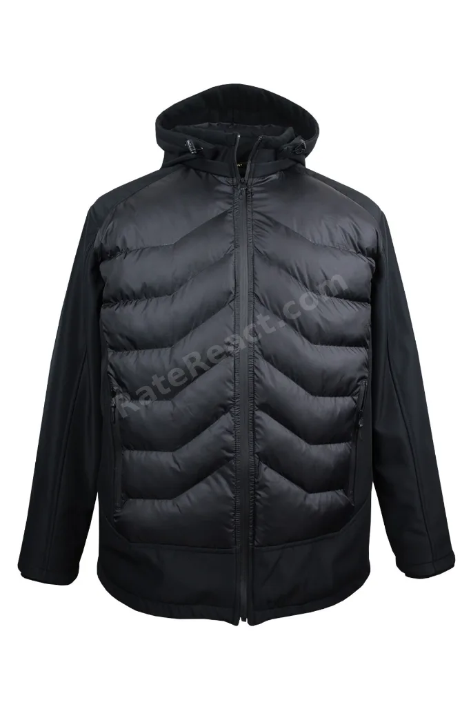 Büyük Beden Dolgulu Softshell Mont Siyah