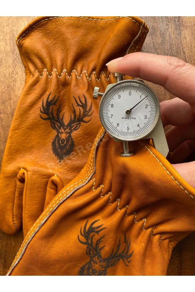 Gerçek Deri Bushcraft Eldiven – Geyik Desenli Kamp Outdoor Eldiveni