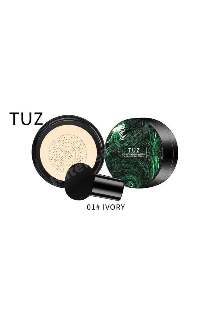 01 Acık Ten TUZ Air Cushion CC Cream Tamponlu Makyaj Fondöteni – Full Coverage Nemlendirici Cushion Fondöten