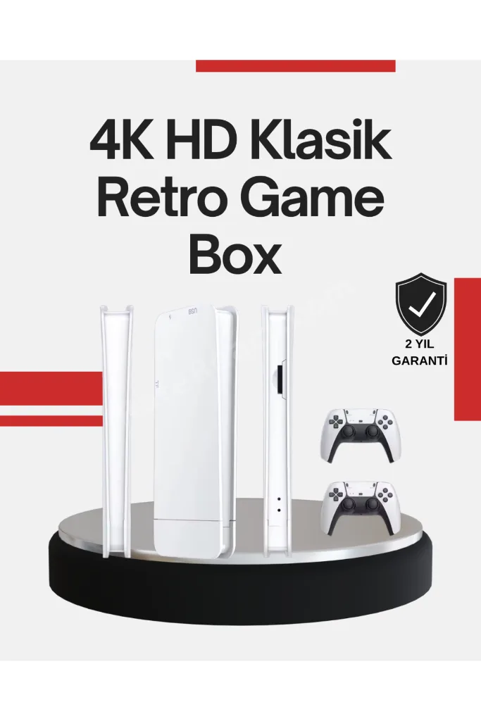 2 Kollu Kablosuz 4K TV Uyumlu Klasik Oyun Konsolu -
