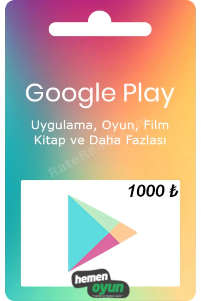 Google Play 1000 TL Hediye Kartı Bakiye