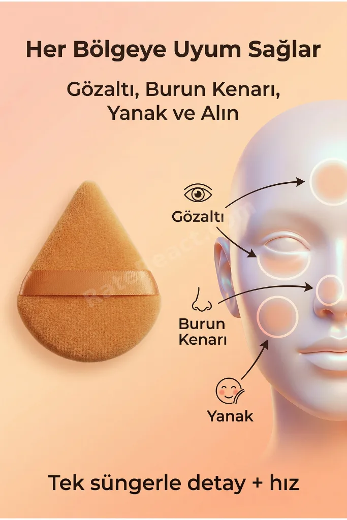 5’li Makyaj Süngeri Seti Fondöten ve Pudra Süngeri