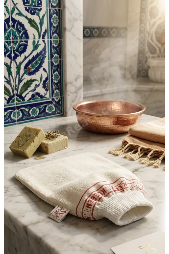 Lastikli Boğazlı Banyo Kesesi Hamam Spa Sauna Vücut Peeling Kesesi Ölü Deri Arındırıcı Derin Temizlik Kese
