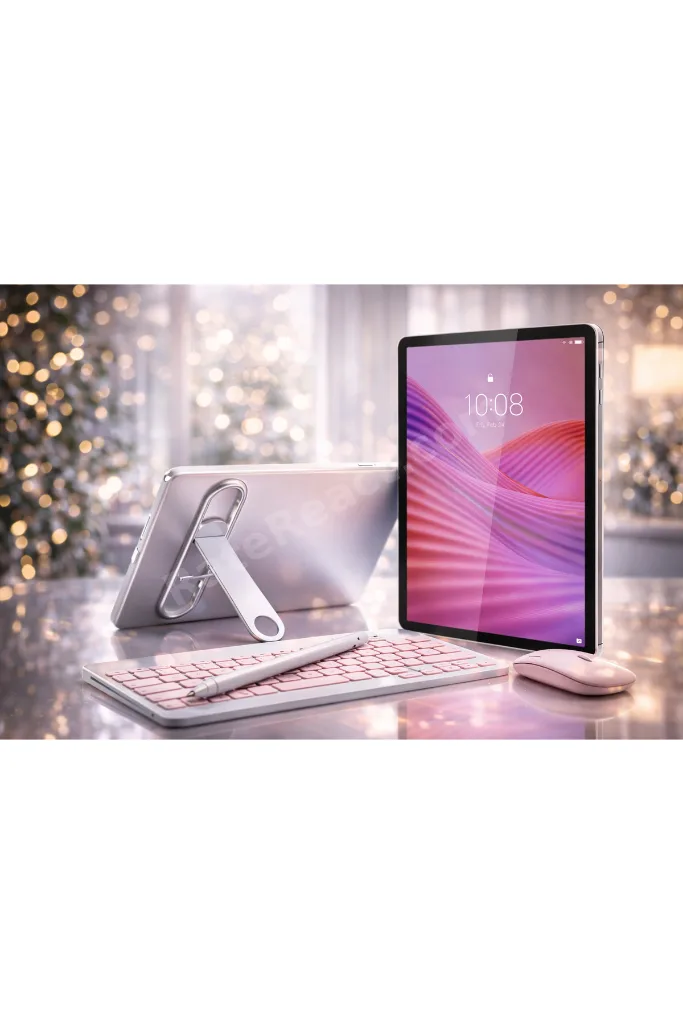Tab 4GB/64 GB 10.1"İNCH TABLET+ŞEFFAF KILIF+KLAVYE VE MOUSE+KALEM+KULAKLIK+ÇANTA HEDİYELİ (PEMBE)