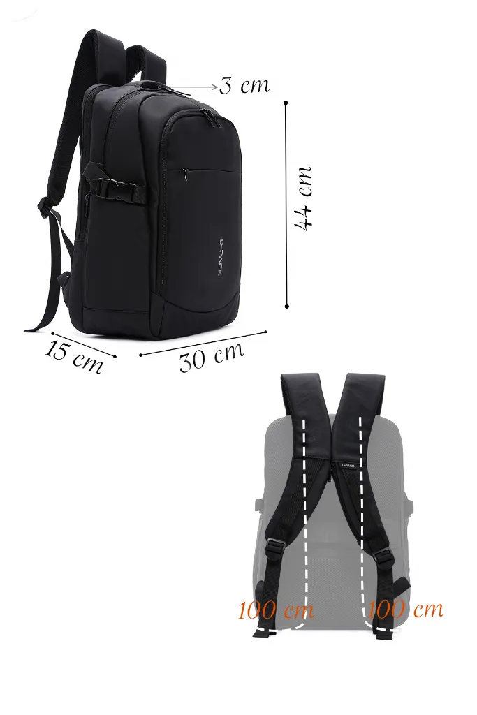 D-Pack Unisex Siyah Teknolojik Kumaş Sırt Çantası 23SBD30086F