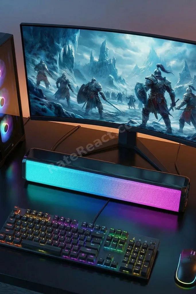 MD-S605 2x2 5Wx2CH RGB Ledli Oyuncu Siyah USB Sound Bar Speaker Hoparlör