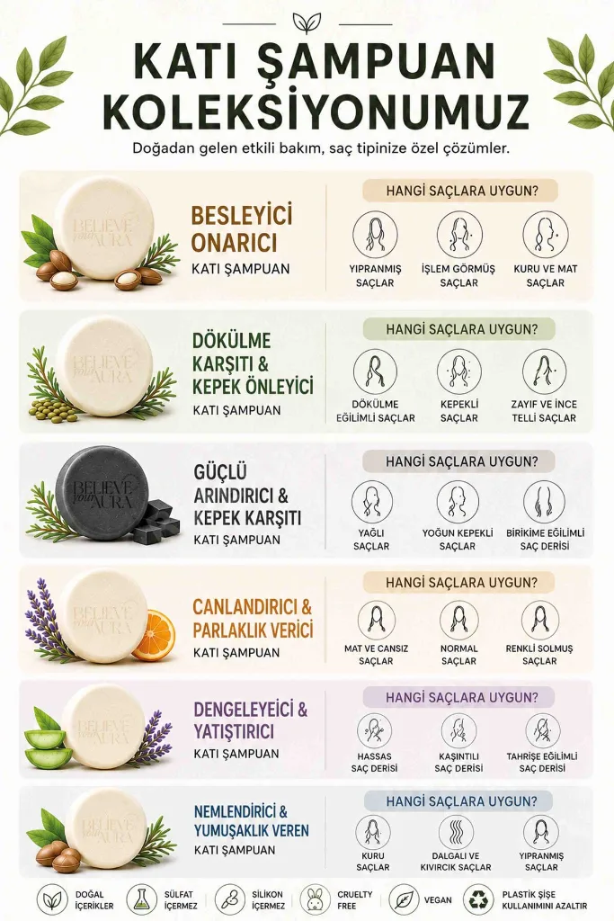 Derin Nemlendirici Yumuşatıcı Katı Şampuan - Kuru ve Kepekli Saçlar İçin Argan Yağı Aloe Vera E-Vitamini Provitamin B5 - 100 gr