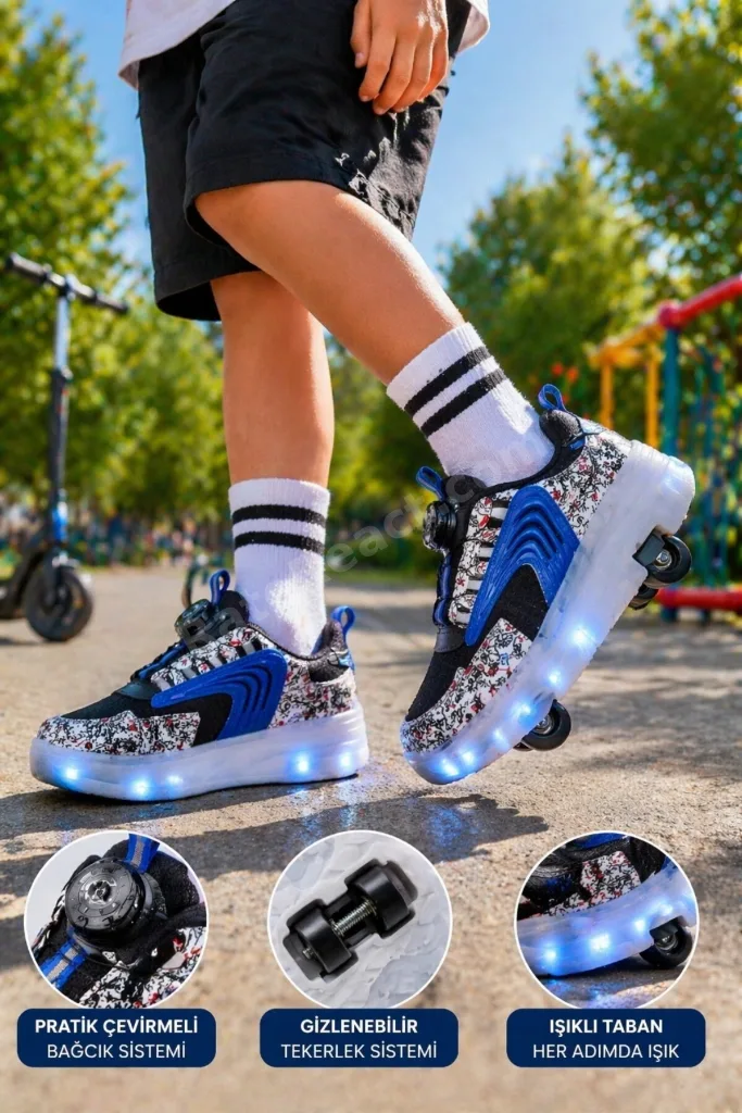 FLOW Çocuk Işıklı Patenli Tekerlekli Sneaker Spor Ayakkabı