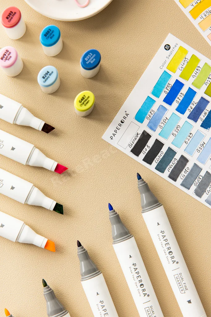 80'li Çift Uçlu Alkol Bazlı Marker Kalem Seti – Fine + Chisel