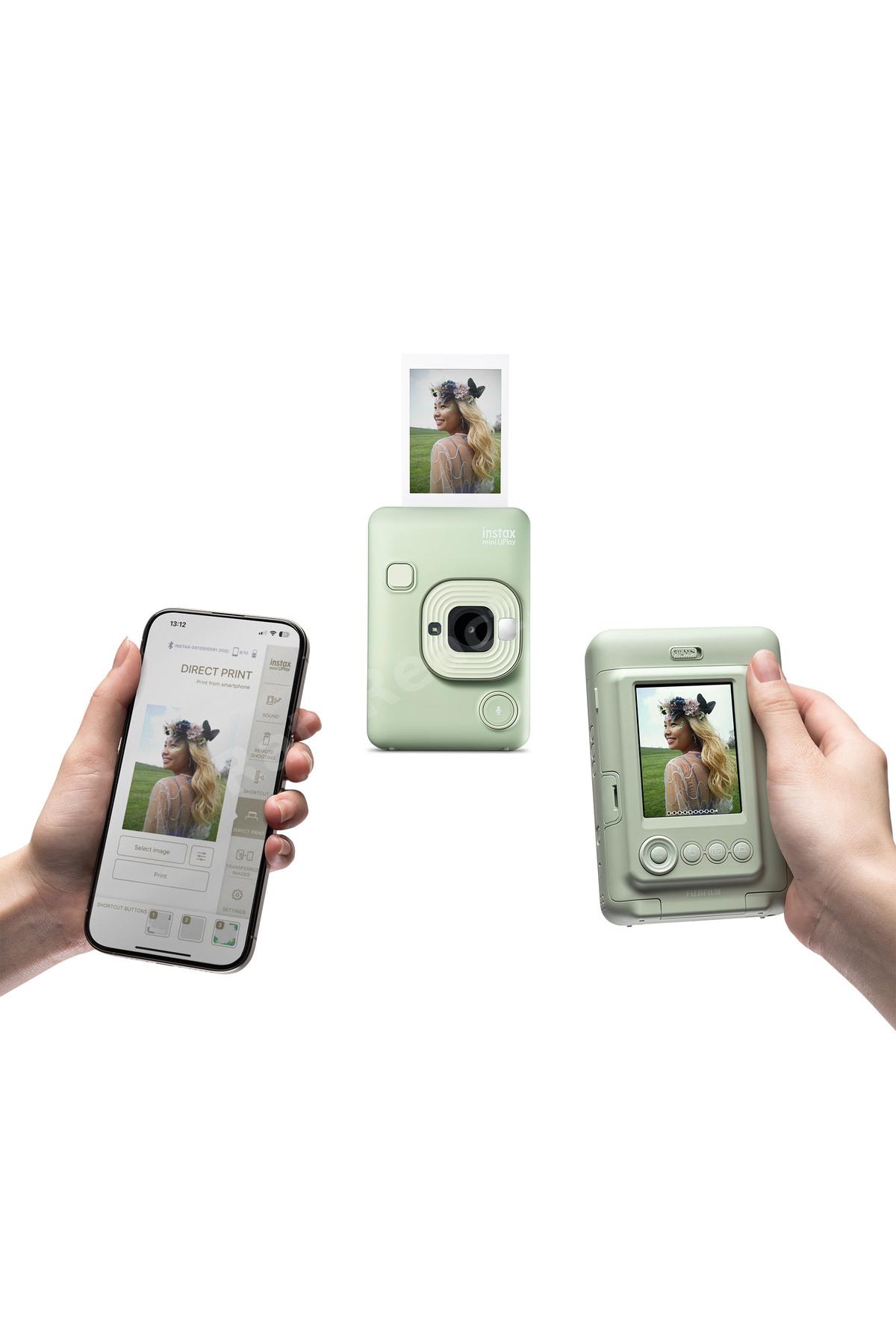 Instax Mini LiPlay Hybrid Matcha Green Fotoğraf Makinesi 20'li Film Çantalı Set