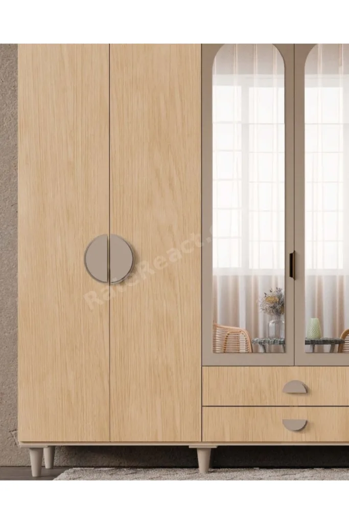 Ladin 6 Kapaklı Gardrop / 6 Kapılı Dolap / Komple MDF / Modern Tasarım