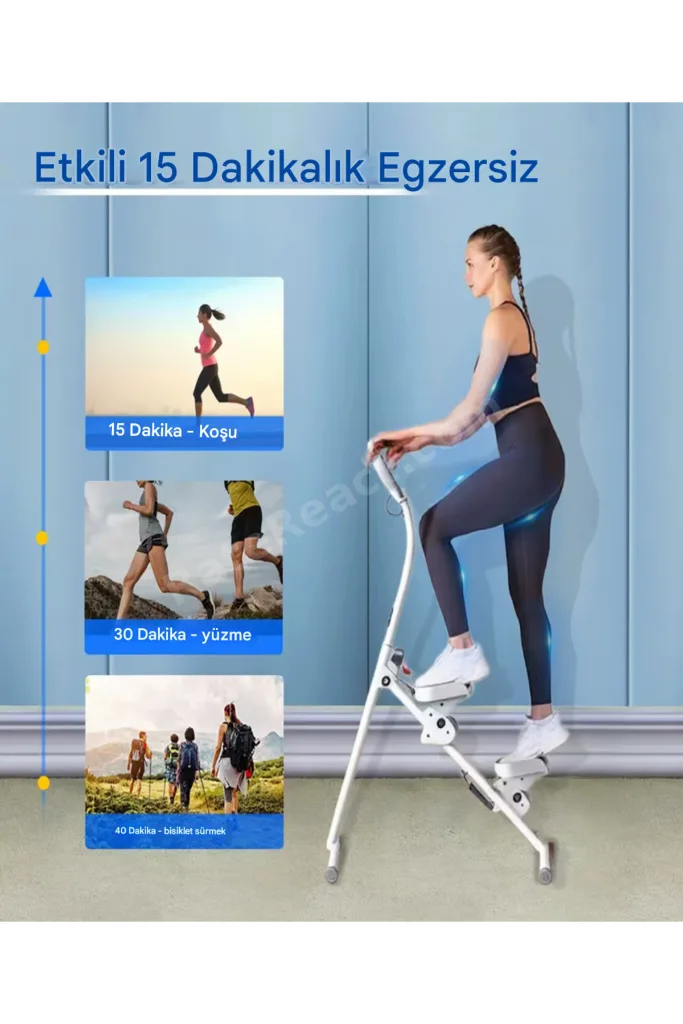 C-01 Katlanabilir Dikey Tırmanma Egzersiz Aleti Stepper Kondisyon Bisikleti Spor Aleti Fitness Aleti