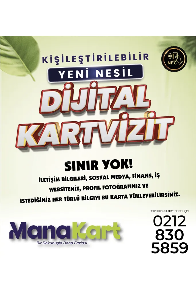 Nfc Dijital Renkli Kartvizit (Kişileştirilebilir)