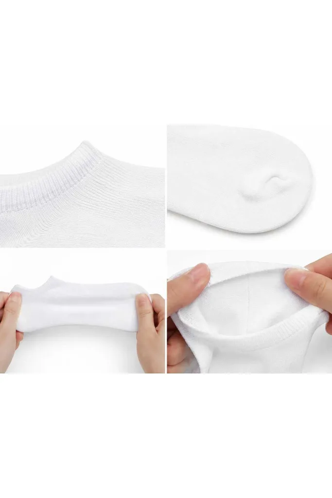 Patik Çorap 6'li Paket Beyaz Siyah Gri Pamuklu Esnek Günlük Kullanım