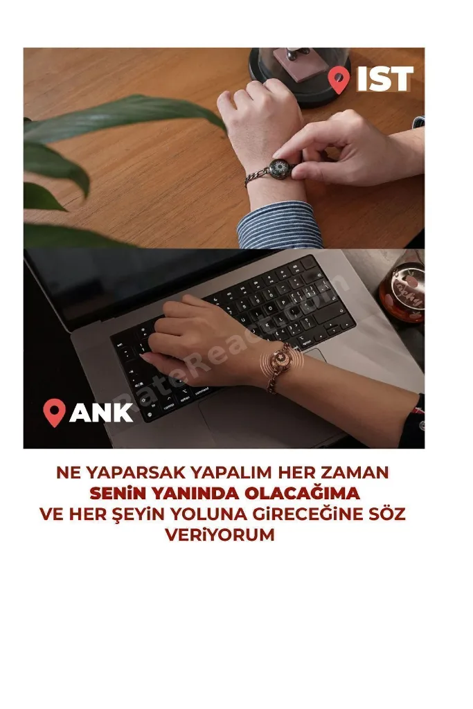 Mesafe Bilekliği - Akıllı Dokunmatik Sevgililer Bilekliği
