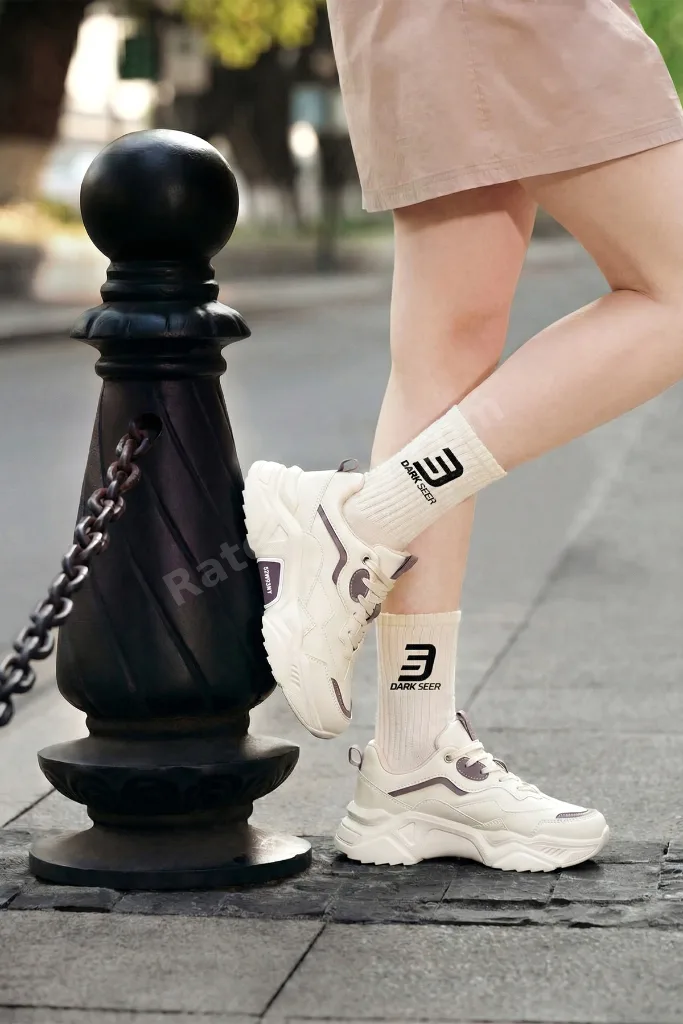 DS.PMD239K2110 Bej Mor Kadın Sneaker Günlük Spor Ayakkabı