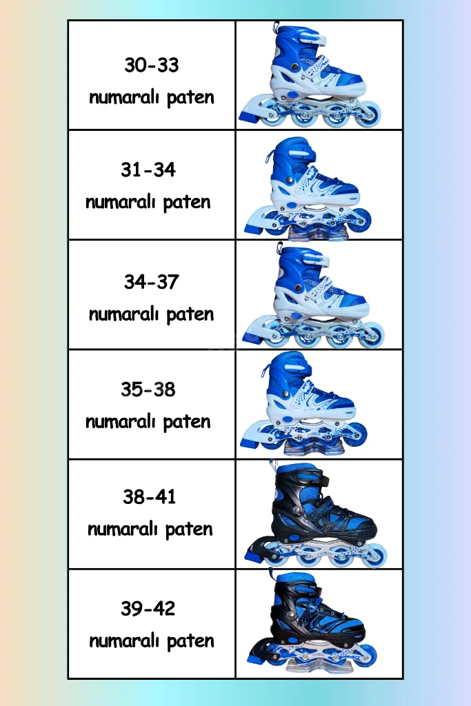 Orjinal Erkek Çocuk Takım Mavi Ayarlanabilir Tekerlek Paten Kask Ve Koruyucu Set