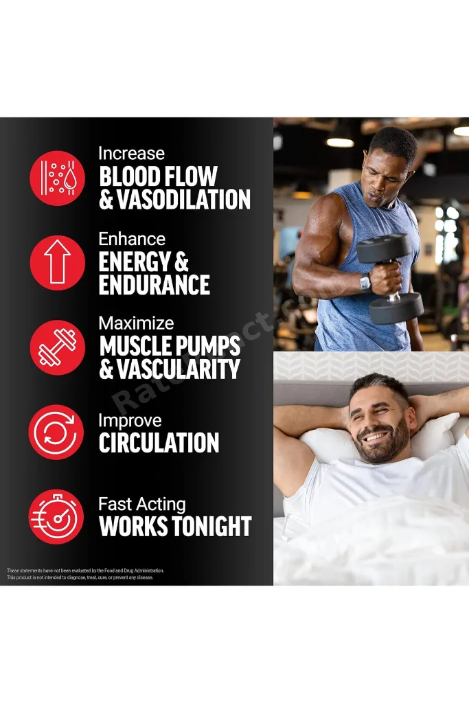 Nitric Oxide Booster Fast-Acting L-Arginine Citrulline Maximize Muscle Pumps 120 Caps