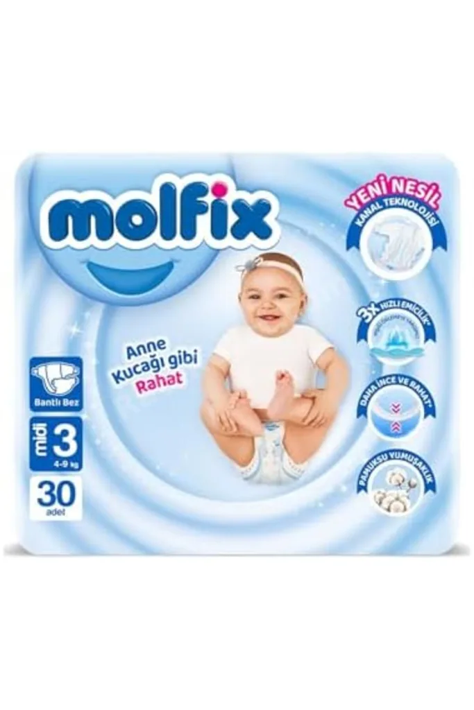 TTKTEKNOLOJİ Molfix 3 Beden Midi Bebek Bezi (1 x 30 Adet) TTKTEKNOLOJİ 2026 395519