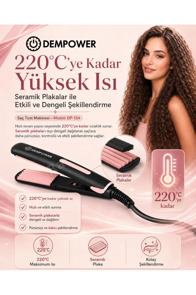 Isı Kontrollü Saç Tost Makinesi Hacimli Saç Görünümü İçin Elektrikli Şekillendirici Cihaz