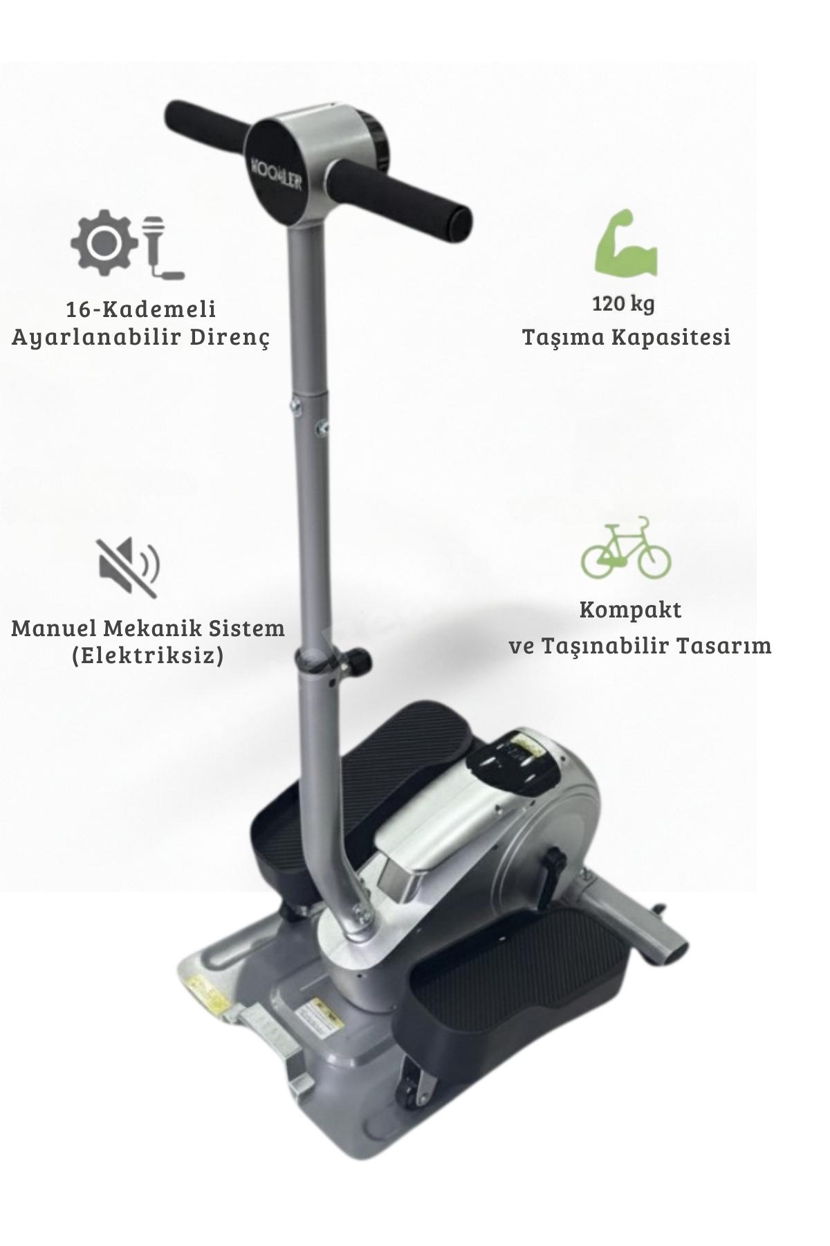 2’si 1 Arada Eliptik Stepper ve Mini Bisiklet – Ayakta ve Oturarak Kullanım