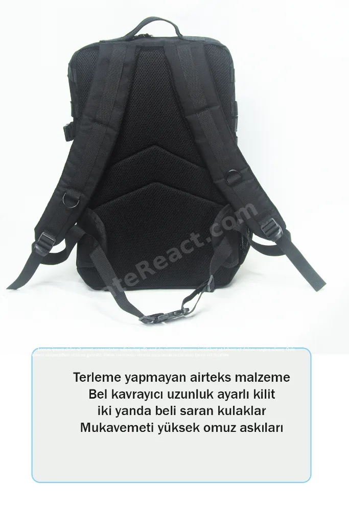 Taktik Sırt Çantası Orta Boy Günlük Okul Fitness 17 inç