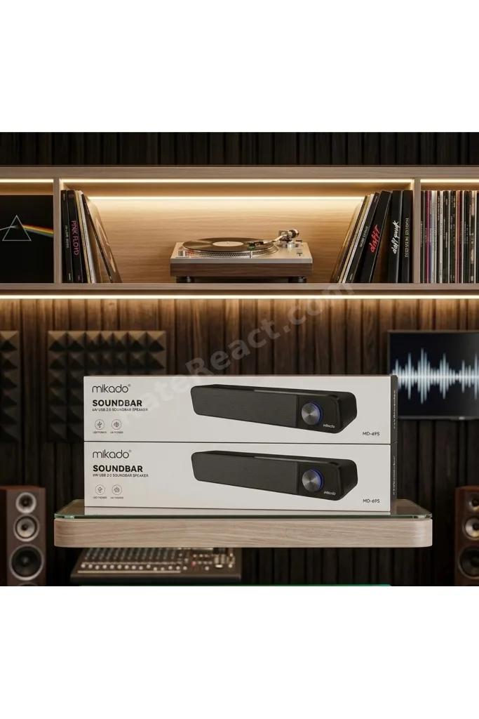 MD-69S Siyah 3Wx2 Led Işıklı Multimedia Soundbar Speaker (Bluetooth Desteği Yoktur)