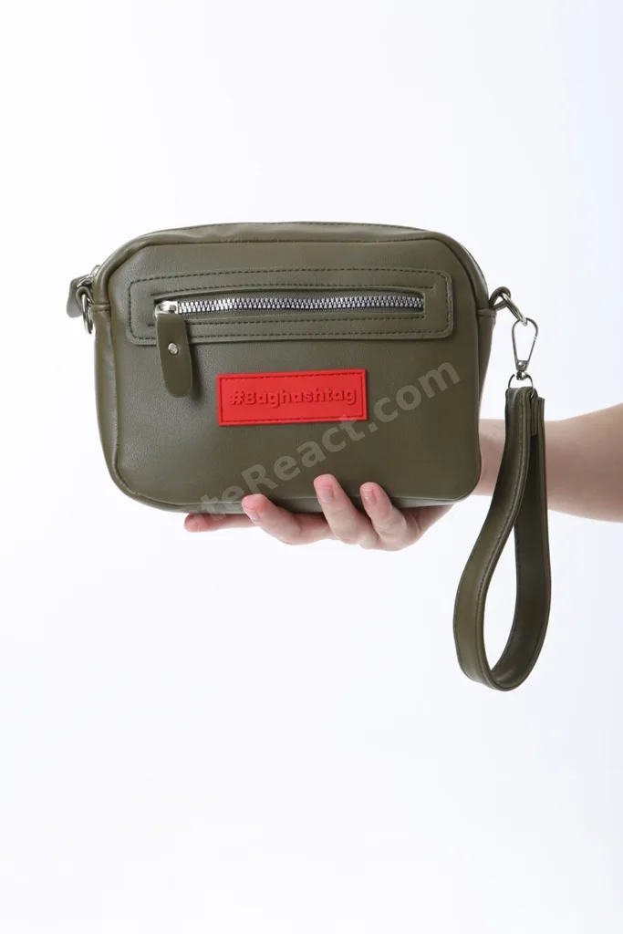 Yeşil Minik Unisex 3 Gözlü Deri Çanta