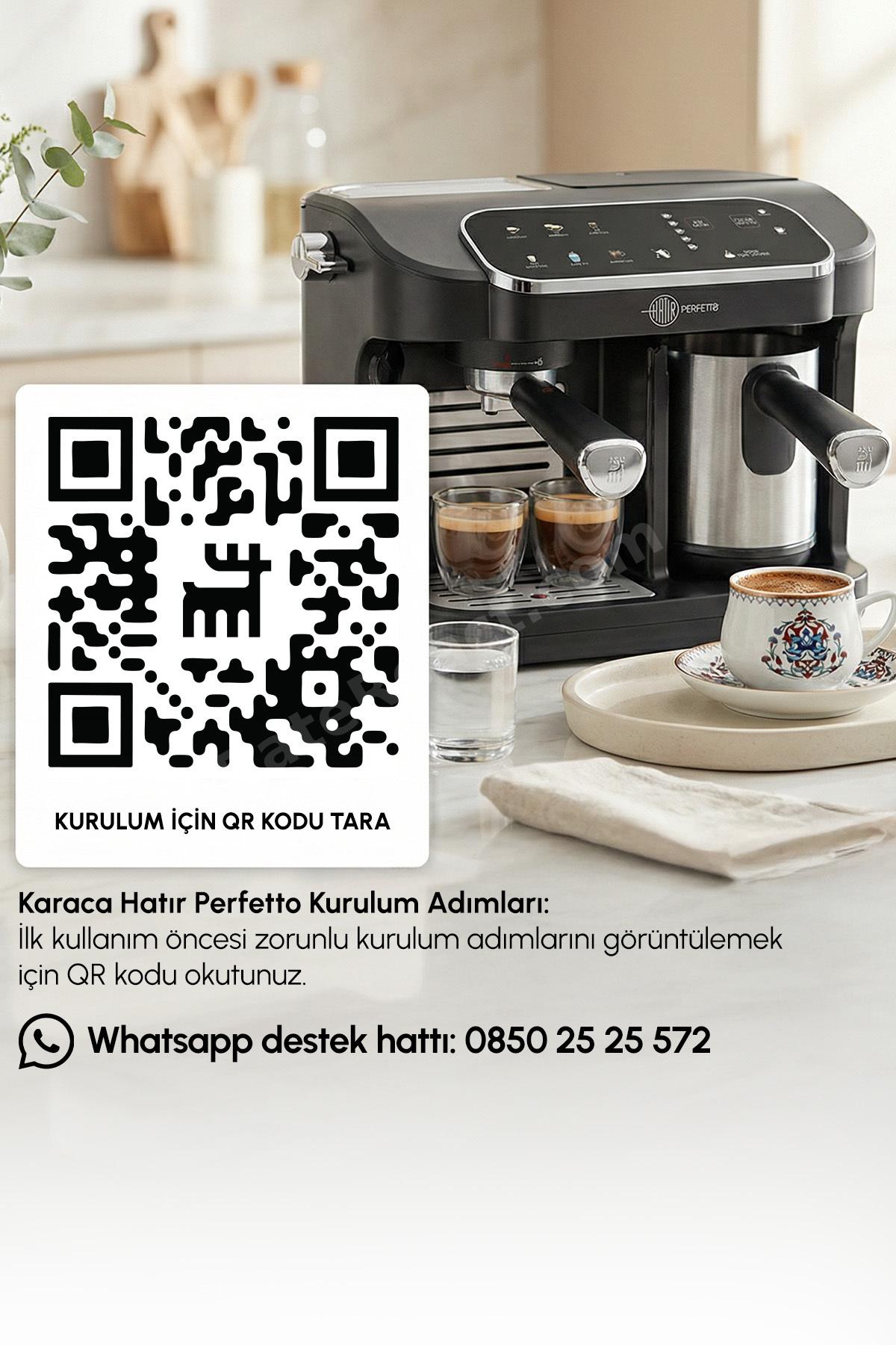 Hatır Perfetto Dijital ve Dokunmatik Ekranlı Çelik Cezveli Espresso ve Türk Kahve Makinesi