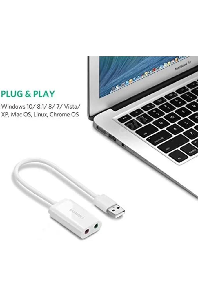 msa shop Harici 3.5 mm USB Ses Kartı, Beyaz 931845
