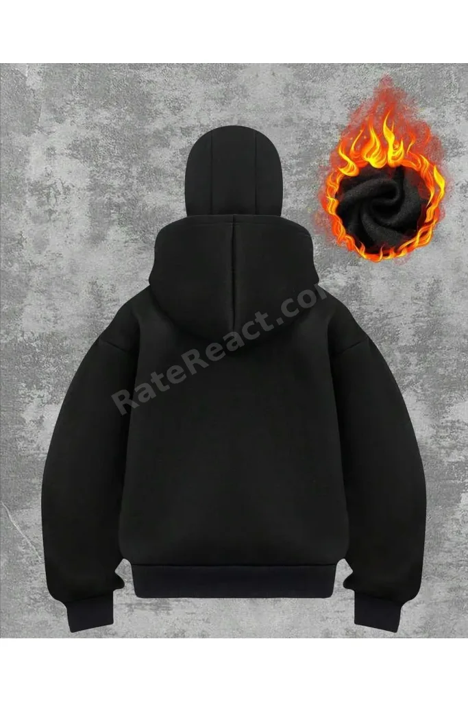 Kadın Moda Barclay Sokak Stili Hip-Hop Çift Katmanlı Kapüşonlu Sweatshirt Siyah